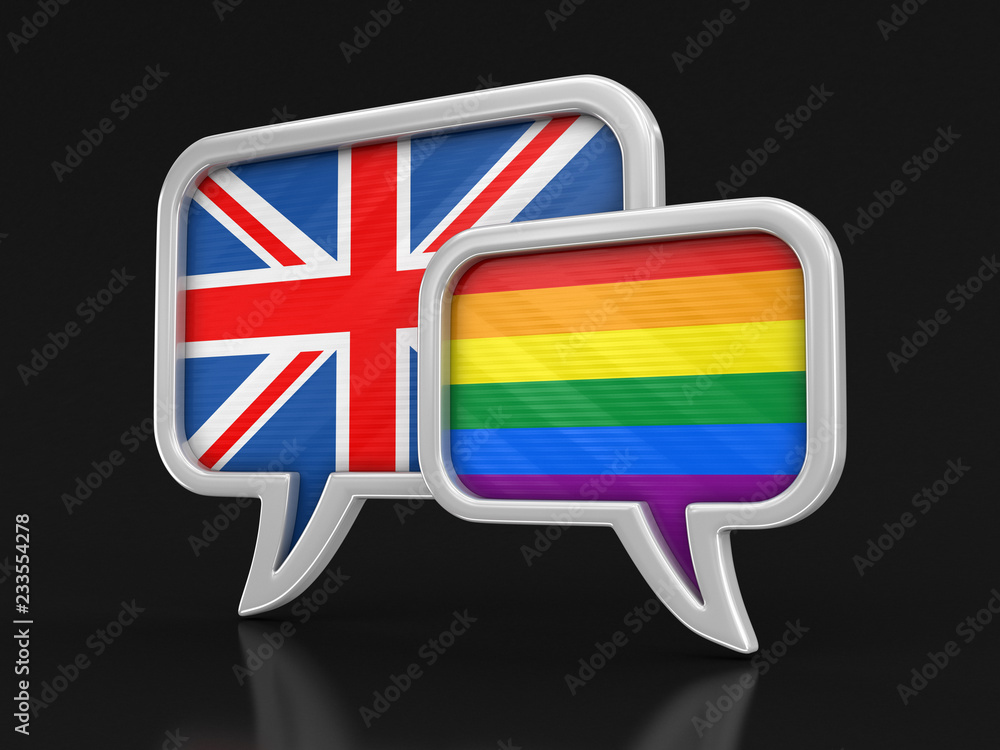 Poster speech bubbles with flags. image with clipping path
