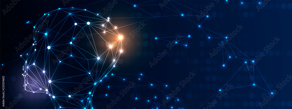 Poster conceptual technology illustration of artificial intelligence