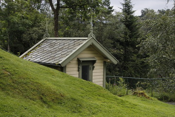 Obraz premium old wooden house in the forest