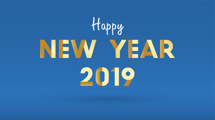 2019 Happy New Year Background for Seasonal Flyers and Greetings Card or invitations background with fireworks. simple modern and stylized vector