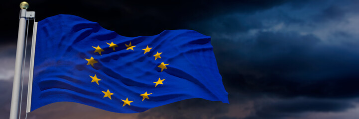  Europafahne weht im Wind © bluedesign