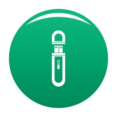 Usb flash drive icon. Simple illustration of usb flash drive vector icon for any design green