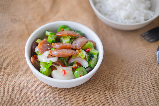 Chinese Sausage with Salad