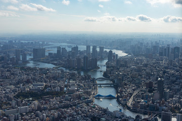 東京都心の摩天楼空撮