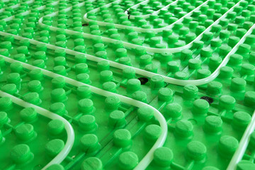 Floor heating system - hydro installation with pipes