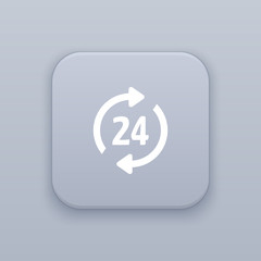 Download 24, gray vector button with white icon