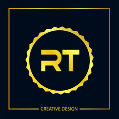 Initial Letter RT Logo Template Design