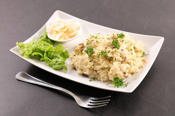 mushroom risotto and parmesan