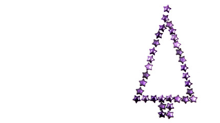 Weihnachtsbaum aus lila Sternen