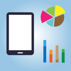 Illustration of business graph analysis vector company