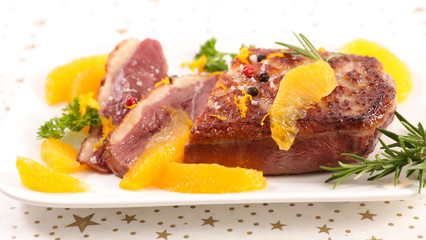 roasted duck and oranges