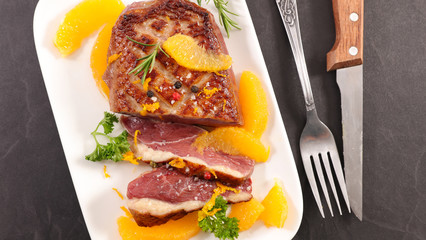 roasted duck and oranges