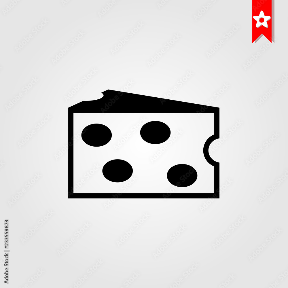 Aufkleber cheese line icon flat style isolated on background. cheese icon sign symbol for web site and app des