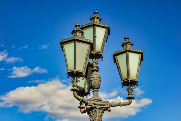 Fototapeta na wymiar Vintage syteet lights outdoors at day time