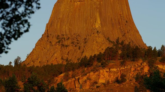 National Monument the Devils Tower famous for mountain climbing USA