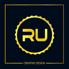 Initial Letter RU Logo Template Design