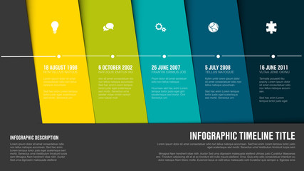 Timeline template with blue diagonal blocks
