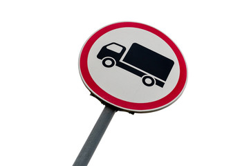 Road sign prohibiting the movement of trucks