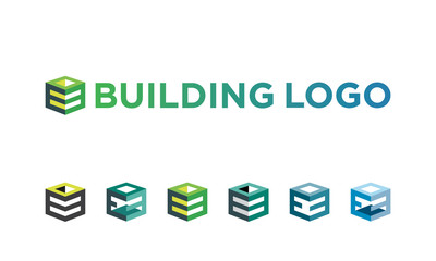 Real estate logo design vector, different building shape design template for business company corporate