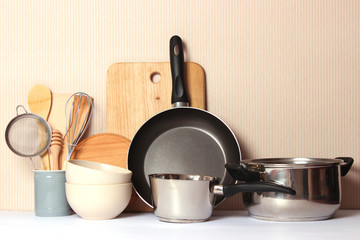 set of different kitchen utensils.