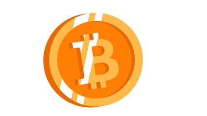 Bitcoin sign in flat style