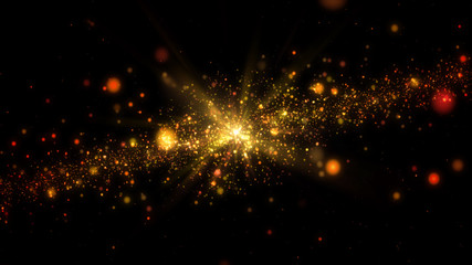 Galaxy abstract golden background