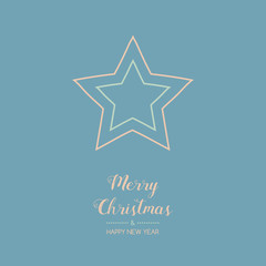 Christmas wishes with hand drawn star. Vector.