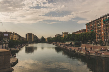 Obraz premium Milan, Darsena view on the canal, Italy