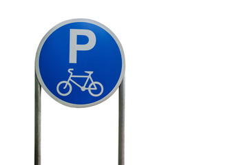 Isolated bicycle parking signs