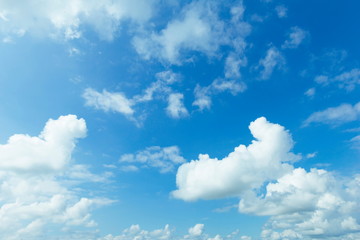 Beautiful blue Sky with Clouds nature background.
