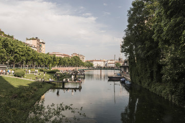 Obraz premium Milan, Darsena view on the canal, Italy