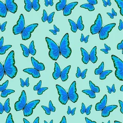 Deurstickers Vlinders Vector butterfly pattern. Abstract seamless pattern.