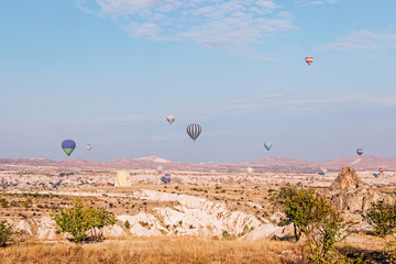Fototapeta na wymiar air balloons in sky in Goreme Cappadocia