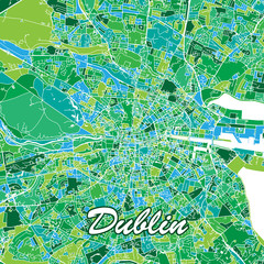 Colorful Dublin Map