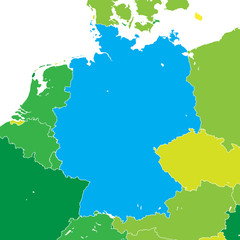 Colorful map of Germany