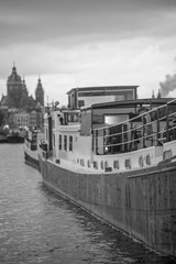 Naklejka premium Random Boat in Amsterdam