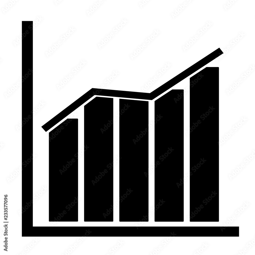 Poster chart icon on transparent background. chart sign. flat style. trend up graph icon for your web site 