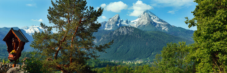 Watzmann Bergmassiv, Berchtesgaden, Bayern, Deutschland, Panorama