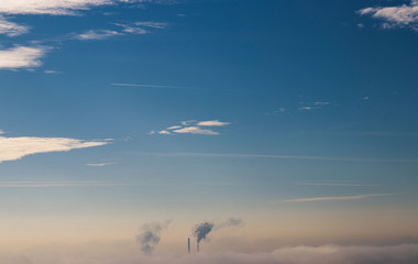 small chimney with blue sky
