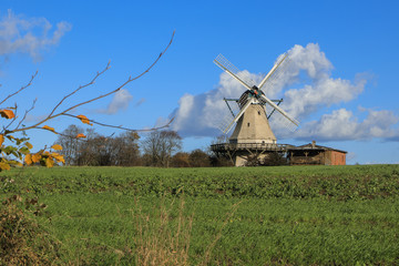 Fototapeta na wymiar historische Holländer Mühle