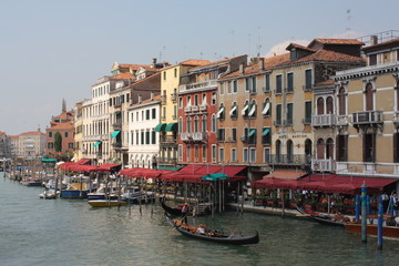 Fototapeta na wymiar Grand Canal, Venice, Italy with Gondolas