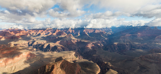 Grand Canyon panorama with clouds