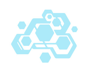 Colorful vector composition of hexagons on white