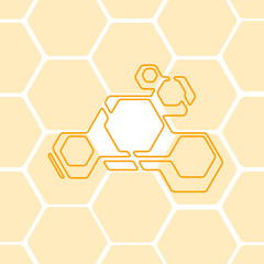 Colorful vector composition of hexagons on white