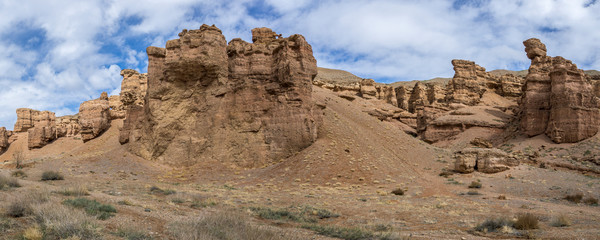 Panorama of Charyn canyon in the Kazakhstan