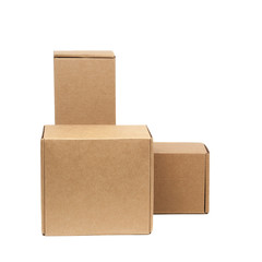 Cardboard boxes for goods on a white background. Different size. Isolated on white background.