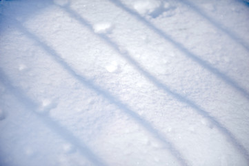 Obraz premium View of snow, texture, white surface with snowflakes