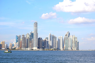 Naklejka premium Vista de la Ciudad y bahía de ¨Panamá