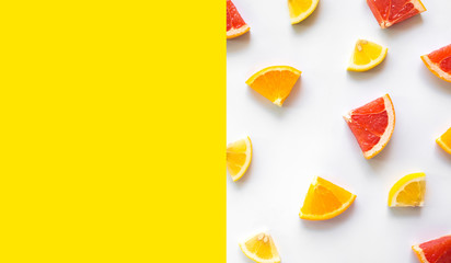Top view of colorful orange fruit on white background.concepts ideas of fruit,vegetable.healthy eating