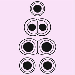 cell division, cycle, vector silhouette isolated